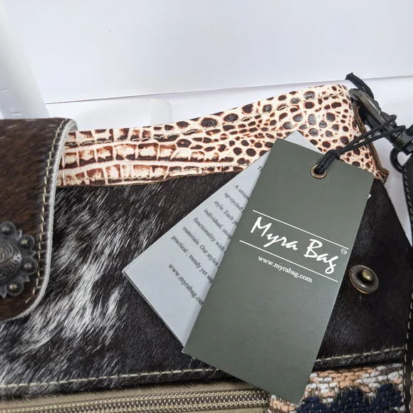 Myra Bag Brown & Black Aztec Crossbody with Cream Accents - Picture 6 of 16